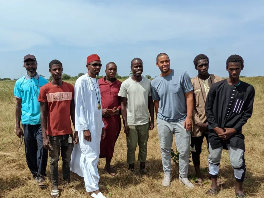 Fonio farmers pose for a photo in West Africa