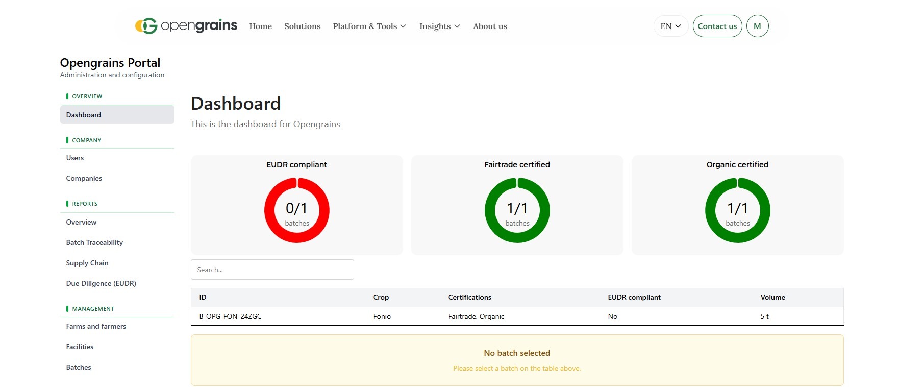 A dashboard for compliance health ratings